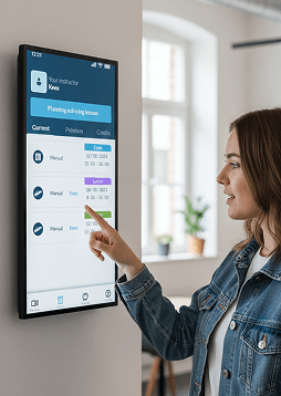 Instructeur met tablet